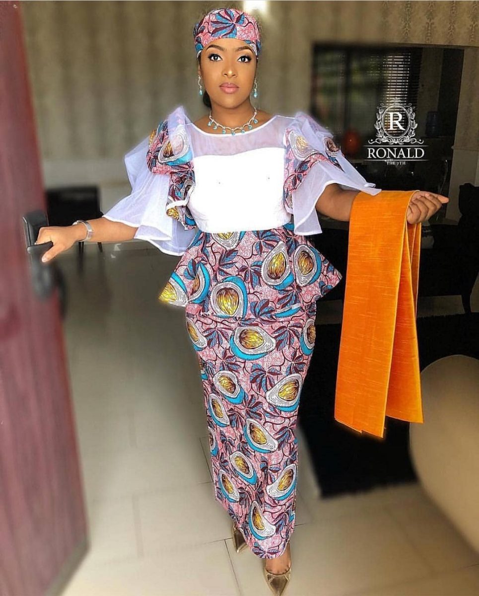 ankara styles mixed with plain material