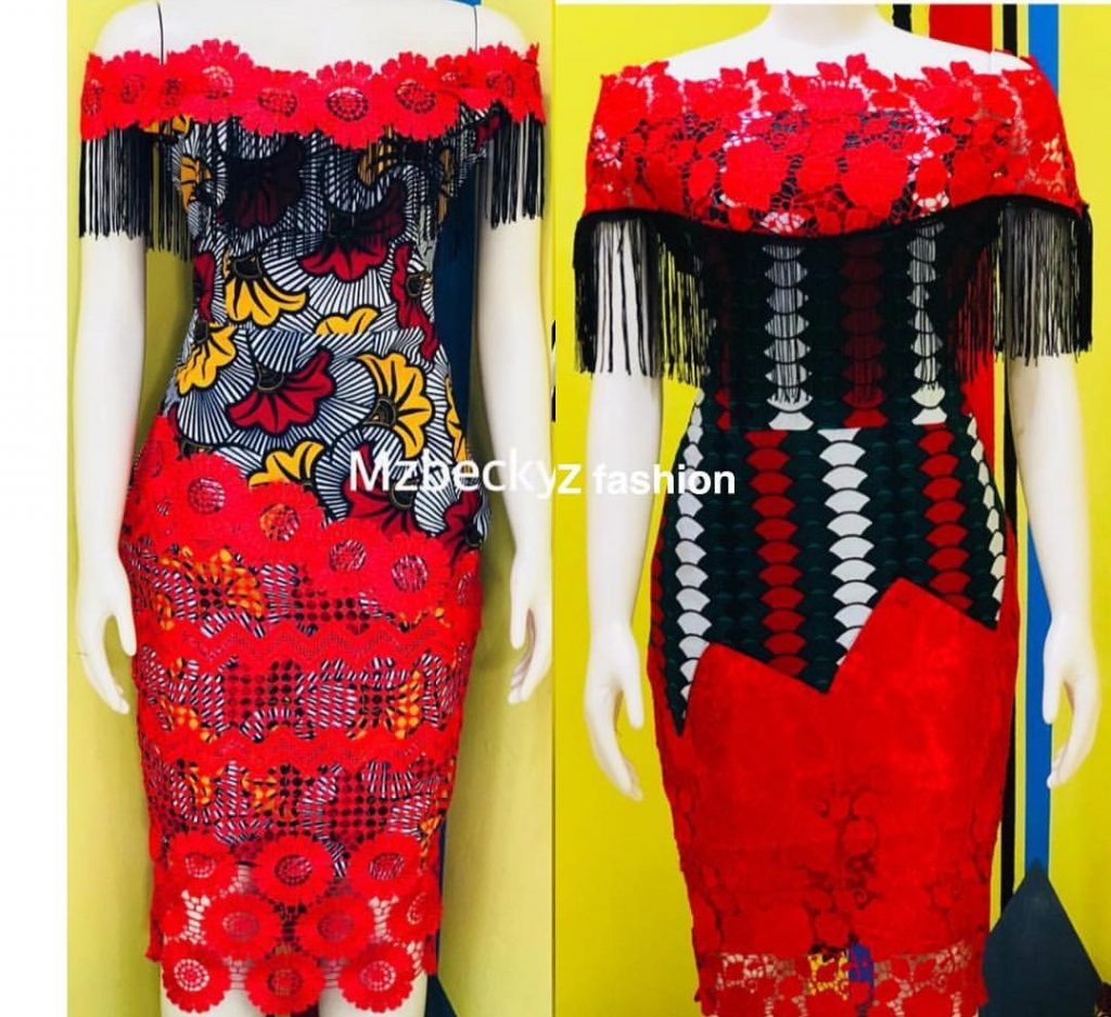 ankara styles with lace designs