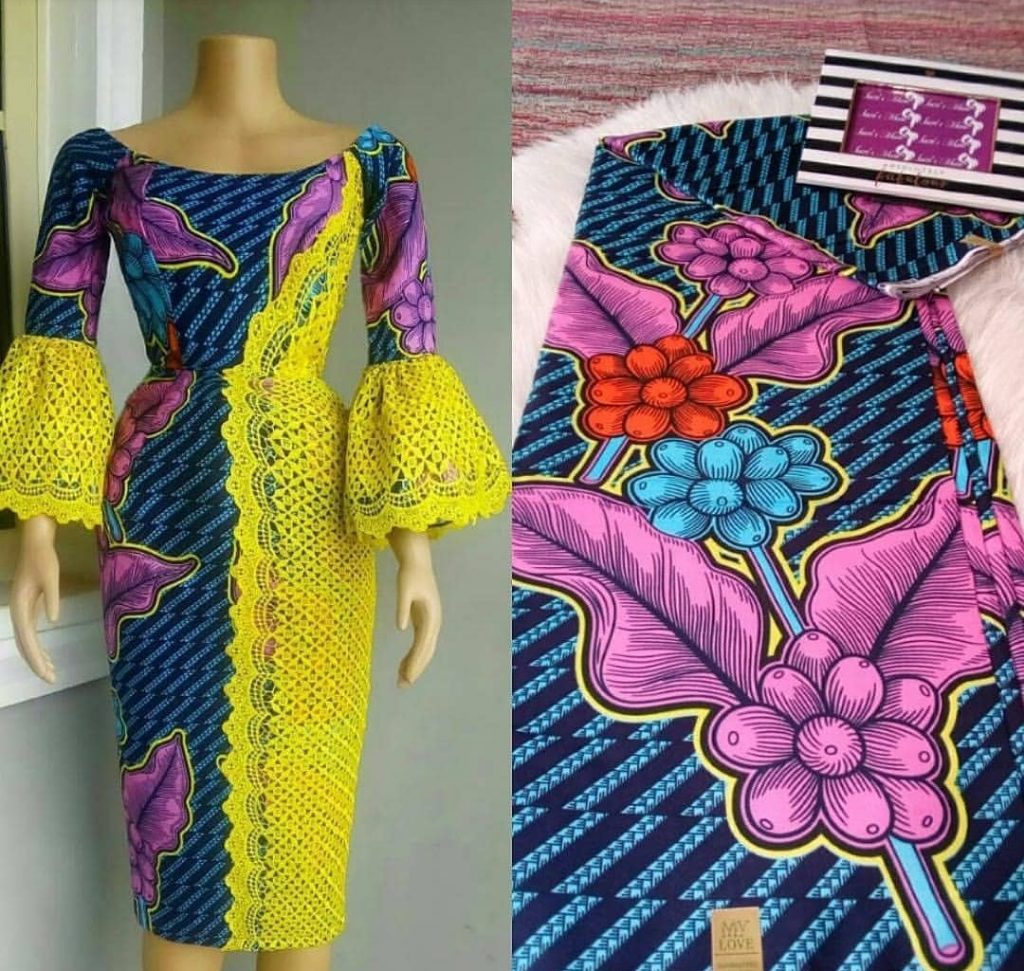 ankara and dry lace combination styles