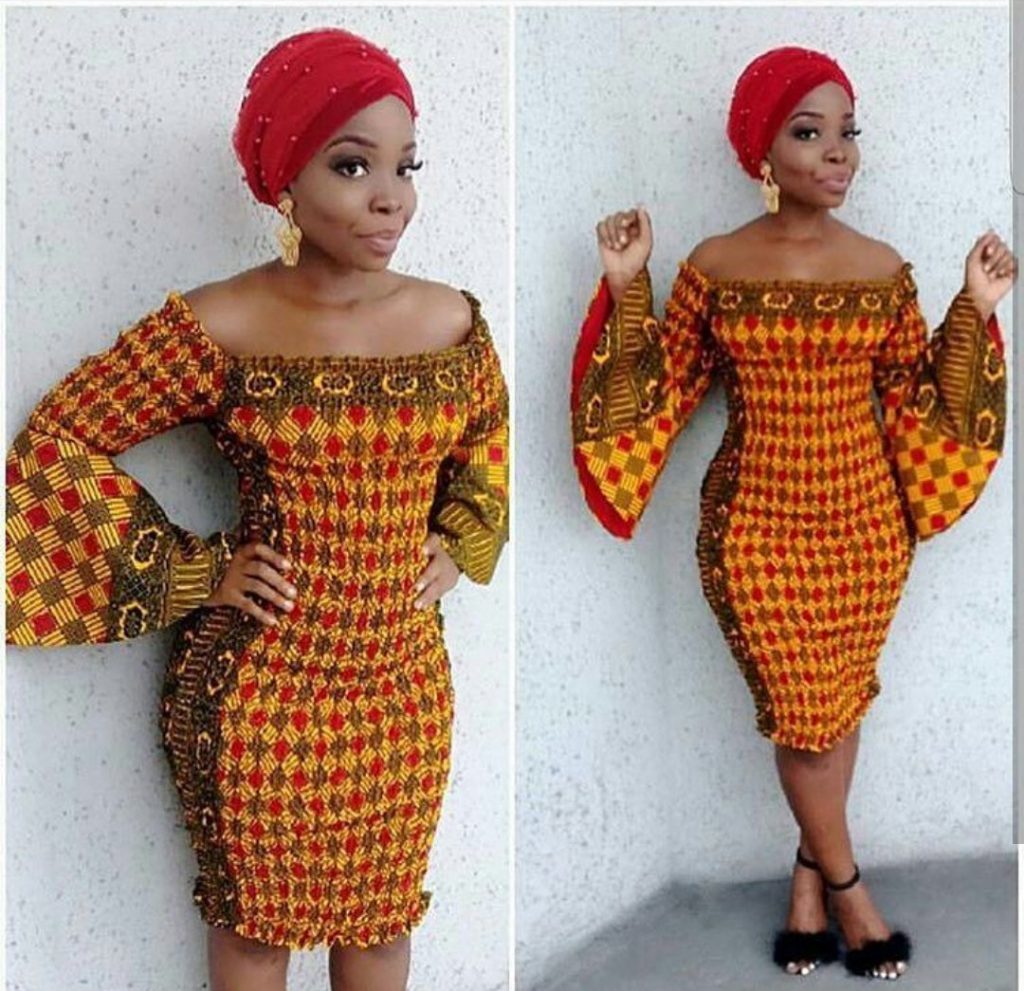 ankara short pencil gown