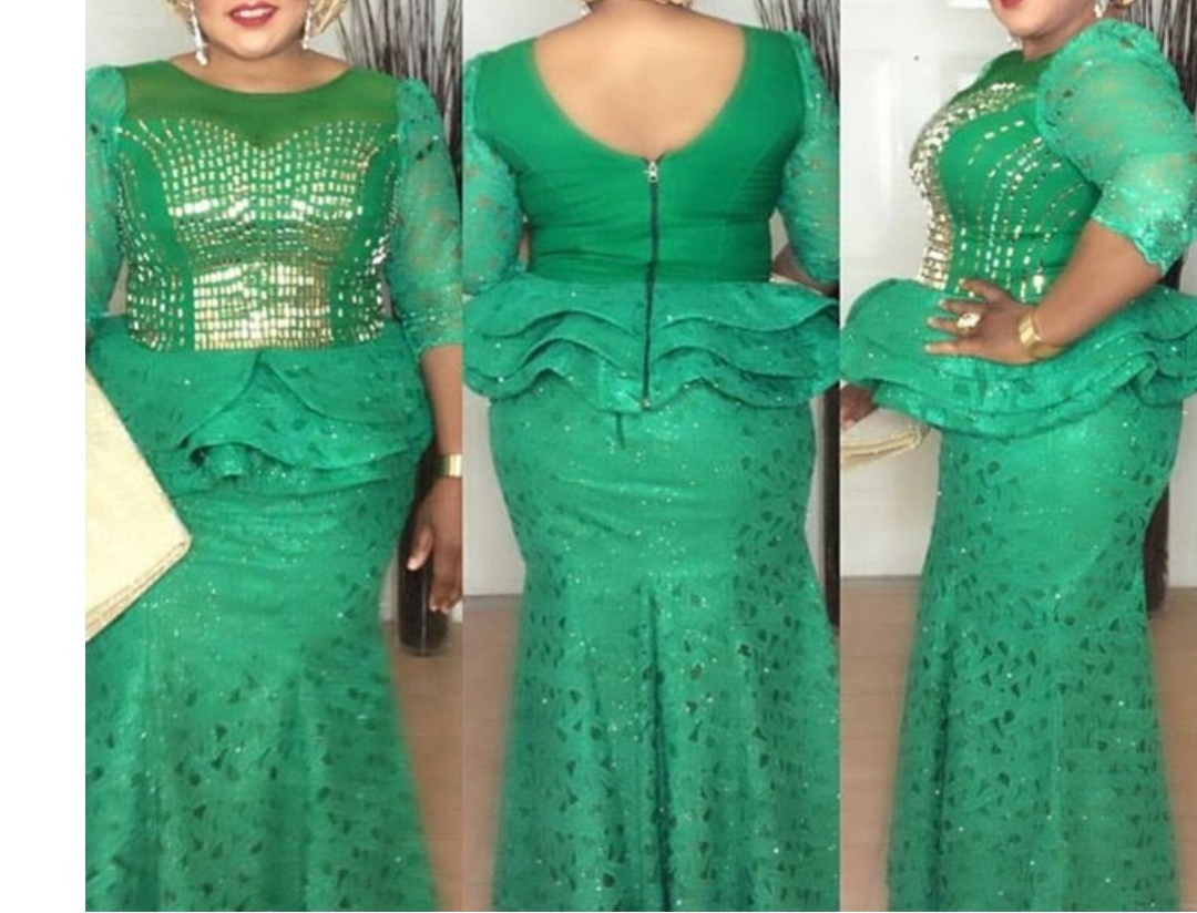 Peplum Lace AsoEbi Skirt & Blouse 2024 for Wedding Guests-50 Designs